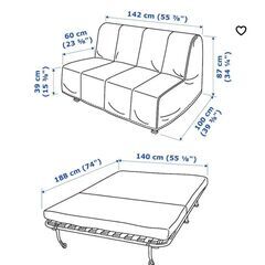 イケアのクインサイズソファーベッド。