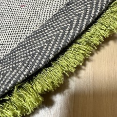 ラグ　カーペット　円形　150cm グリーン　の画像