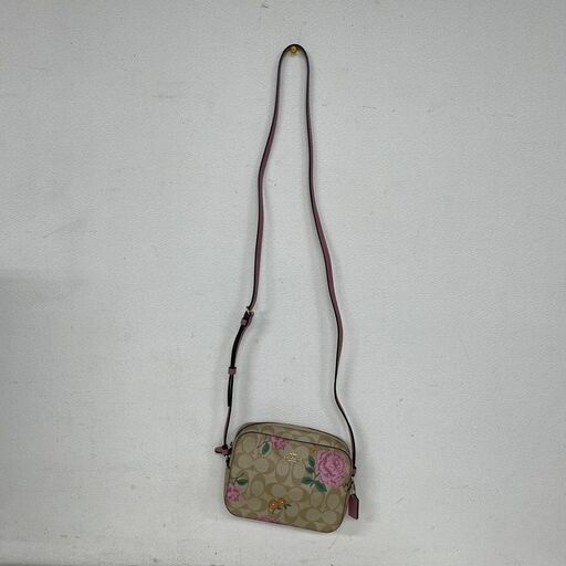【COACH】 《未使用》 コーチ ショルダーバッグ バラ柄 ミニカメラバッグ シグネチャー柄 F02465 IME7V N0507