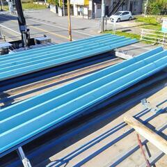 【香取市】中古ユニットハウス 2連棟 折板屋根付き(約730cm) 長さ約640cm×480cm(+63cm) 配送 取り付け可能 (株)トラストカーゴ 香取コンテナ販売所の画像