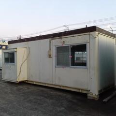 【香取市】中古ユニットハウス 2連棟 折板屋根付き(約730cm) 長さ約640cm×480cm(+63cm) 配送 取り付け可能 (株)トラストカーゴ 香取コンテナ販売所の画像