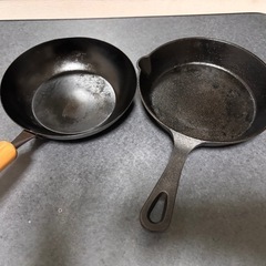 【セット購入者優遇】【あげます】キャンプ用鉄フライパン+スキレット