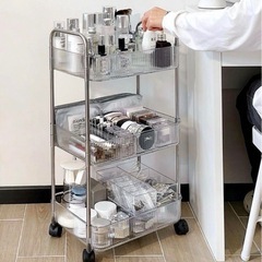 三段 キッチンワゴン ワゴン 本棚 ラック スリム 書類収納 収...