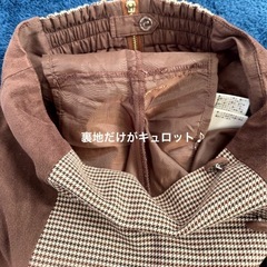 【美品】NICE CLAUP 千鳥格子キュロットスカート ウエストゴム フリーの画像