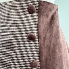 【美品】NICE CLAUP 千鳥格子キュロットスカート ウエストゴム フリーの画像