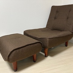 再値下げ【美品】 1人用ローソファ　オットマン付きの画像