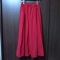 【女性限定】ロングスカート　秋冬　赤
