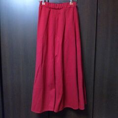 【女性限定】ロングスカート　秋冬　赤の画像