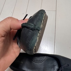 【お値下げ✨】Clarks 本革フラットシューズ（黒・サイズ23.5）の画像