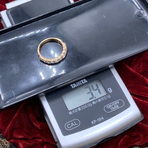 ハーフエタニティ　K18 3.4g 約11.5号　1ct