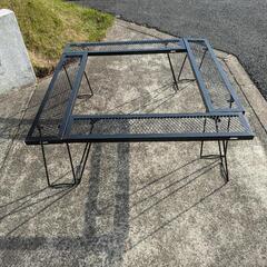 アウトドアテーブル メッシュデザイン 黒