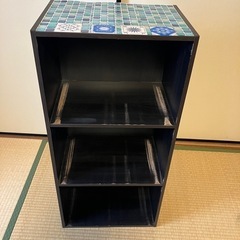 山善　3段カラーボックス ダークブラウン GCB-3