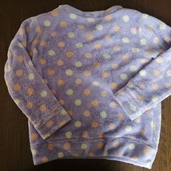 フリース水玉トップス紫×ピンク 130cmの画像