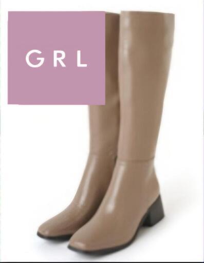 GRL新品箱付きスクエアトゥレザーロングブーツ２４cm