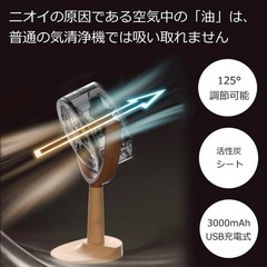新品未使用　2個セット 嫌なニオイとさよなら お手入れ簡単【卓上レンジフード】ニオイ タバコ 揚げ物鍋餃子 吸煙 USB ベージュの画像