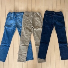 140cmユニクロパンツ３本　usedの画像