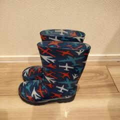 キッズ長靴　19センチ　飛行機柄　歩くと光るの画像