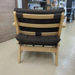 チェア☆(株)ミキモク☆天然木・チャコール布・肘あて、回転あり【浜村