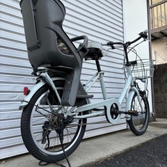 【3日間限定特別価格】　20型　チャイルドシート付き自転車　防犯登録料込価格︎‼︎の画像