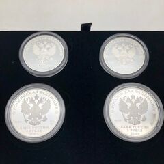ss7039　未使用品 FIFAワールドカップ ロシア大会公式記念コイン カラー銀貨4種セット 3ルーブル銀貨3枚 ヴォルゴグラード ニジニ・ノヴゴロド ロストフ・ナ・ドヌ サマーラ 2018年発行 限定1,200セット プルーフ貨幣 貨幣セットの画像