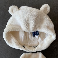 くまさん帽子　ニットの画像