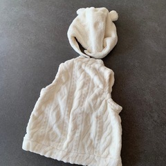くまさん帽子　ニットの画像