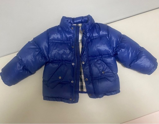 【お値下げ】◆BURBERRY バーバリー◆ノバチェックダウンコート◆90センチ　青