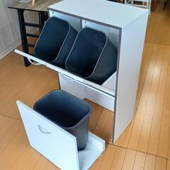 ３分別ダストボックス  幅54.5 ダストボックス ペール付き  スリムの画像