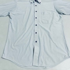【はるやま・i-shirt】メンズ　半袖　ワイシャツ襟付き　ポロシャツ　Lサイズの画像