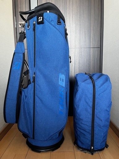 良品ブリヂストン キャディバッグ　TOUR B 9.5型 1.9kg軽量アルミフレーム　ツアービー　ネイビー　メンズ　レディース