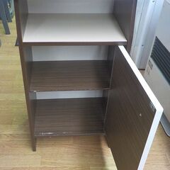 昭和レトロ 電話台 高74㎝ 扉付き ブラウン系 FAX台 TEL テレフォンスタンド ミニキャビネット 西岡店の画像