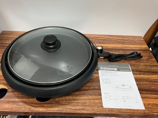 O2412-149 パン・パシフィック 電気ホットプレート PPIT-HP2-BK 年式表記無し 通電確認済み キズ汚れ有り