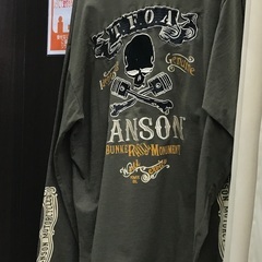 vanson 長袖カットソー/カーキ/XLの画像