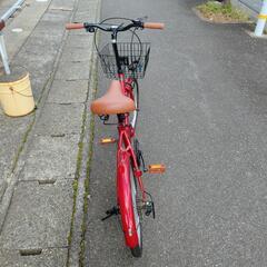折りたたみ自転車☆THREE STONE☆レッドカラー☆20インチ・鍵付き、小錆、【浜村鹿野温泉ICから3分 買取本舗 宮本リサイクル 営業時間9～19時 定休日水曜のみ←連絡できませんm(_ _)m】の画像