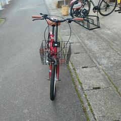 折りたたみ自転車☆THREE STONE☆レッドカラー☆20インチ・鍵付き、小錆、【浜村鹿野温泉ICから3分 買取本舗 宮本リサイクル 営業時間9～19時 定休日水曜のみ←連絡できませんm(_ _)m】の画像