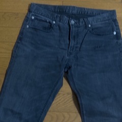 ダークグレー スリムフィット デニムパンツGU33 メンズストレッチの画像