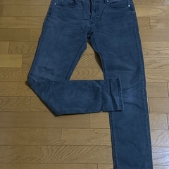 ダークグレー スリムフィット デニムパンツGU33 メンズストレッチ