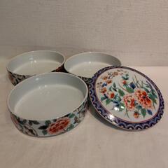 色絵美濃焼き三段重ねの画像