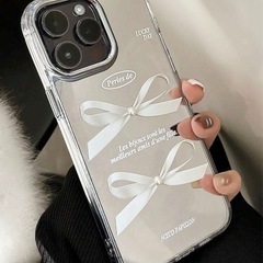 🤍立体パールりぼんケース　iPhone14pro
