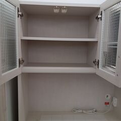 ★ジモティ割あり★ ユーアイ 食器棚 ベージュ H180×D44×W90 クリーニング済み TK3696の画像
