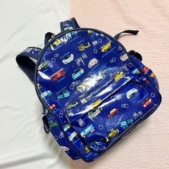 子供用リュック はたらく車  男の子 青色