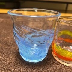 琉球ガラスのグラス7点＆滑らないトレイセットの画像