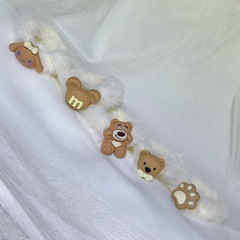 クマデザイン ヘアゴム 5個セット　白色の画像