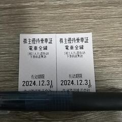 東武 株主優待乗車証 2枚 乗車券 切符  12/31まで有効 ...