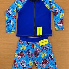 (新品未使用)ポケモン 子供　キッズ水着セット(ラッシュガード＆...