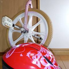 一輪車（18インチ）＆ヘルメット（赤）セット
