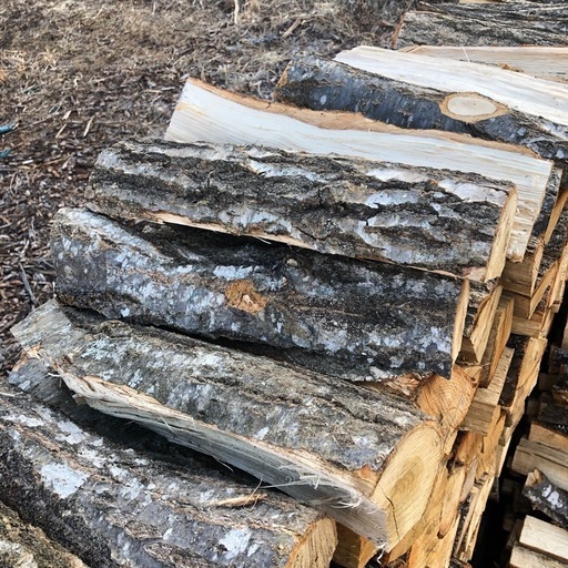 ナラ乾燥薪40cm中割り軽トラック一杯分(焚き付けサービス付き)