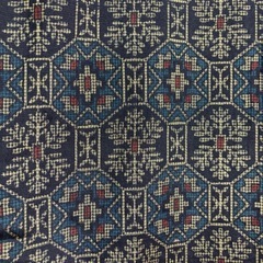 【大島紬】 着物 袷 広衿 幾何学 模様 身丈約155cmの画像