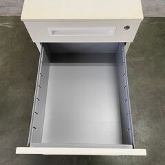 デスクワゴン サイドデスク 3段 キャスター付き オフィス家具 店舗 業務用 脇机 事務用品 オフィス スチール Y0593の画像