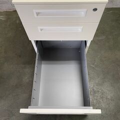デスクワゴン サイドデスク 3段 キャスター付き オフィス家具 店舗 業務用 脇机 事務用品 オフィス スチール Y0593の画像